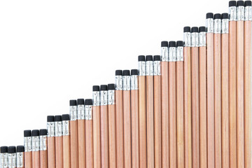 Wood pencil place graphed on white background, Isolate Pencil place Step .