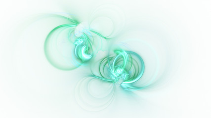 Fototapeta na wymiar Abstract transparent turquoise crystal shapes. Fantasy light background. Digital fractal art. 3d rendering.