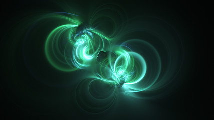 Abstract transparent turquoise crystal shapes. Fantasy light background. Digital fractal art. 3d rendering.