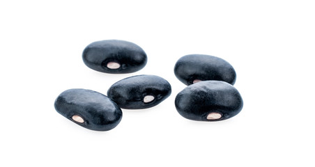 black bean on white background.