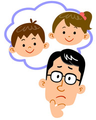 子供のことで悩む父親