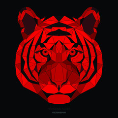 Hipster animal polygonal tiger face. Triangle animal - 290195219