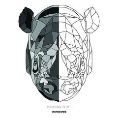 Hipster animal polygonal rhinoceros face. Triangle animal