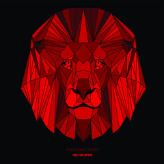 Hipster animal polygonal lion face. Triangle animal - 290195643