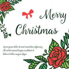 Template of card merry christmas, with artwork of colorful wreath frame. Vector