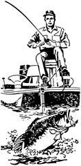 Bass Fisherman In Boat
