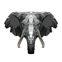 Hipster animal polygonal elephant face. Triangle animal