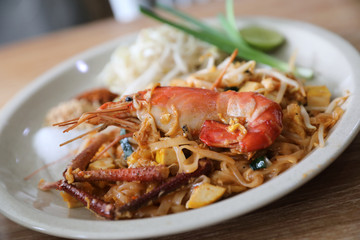 pad thai , Stir fry noodles and shrimp in thai style thai traditional food