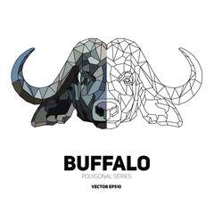 Hipster animal polygonal buffalo face. Triangle animal