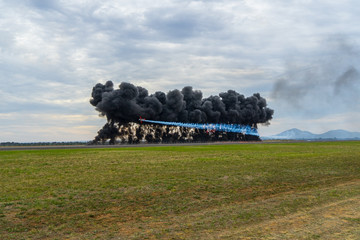 Fototapeta na wymiar Explosions at the Avalon airshow