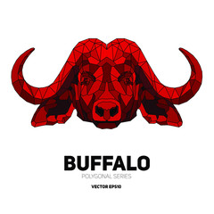 Hipster animal polygonal buffalo face. Triangle animal