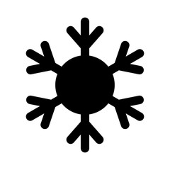 Snowflake Icon. Flat logo of snowflake isolated on white background. New Year and winter symbol.