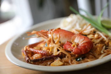 pad thai , Stir fry noodles and shrimp in thai style thai traditional food
