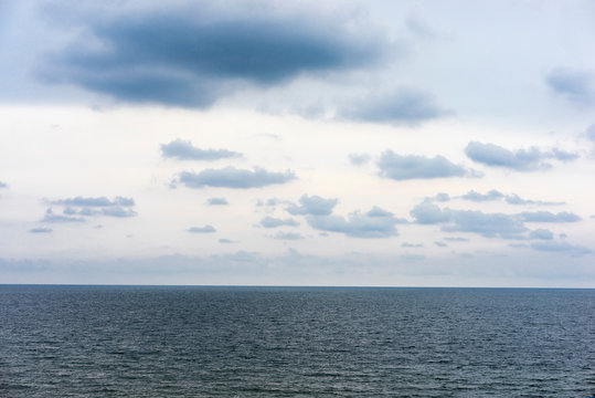 Sea, Clound, Blue sky and Horizon from the sand beach.