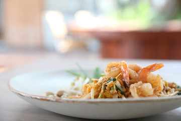 Thai food padthai fried noodle with shrimp , local food