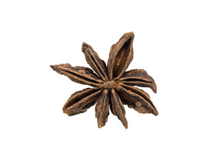 dried star anise isolated on white background