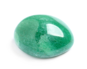 Beautiful shiny aventurine gemstone on white background