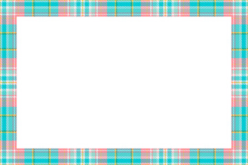 Vintage frame vector. Scottish border pattern retro style. Tartan plaid ornament.