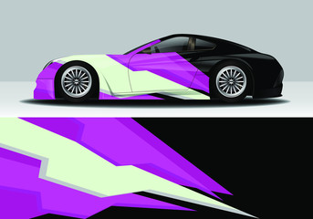 car wrap design with modern abstract line 