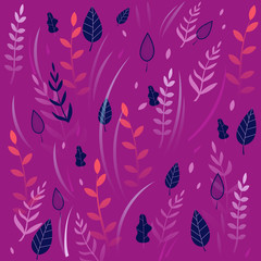 Different Herbs, Leaves, Plants Seamless Pattern.