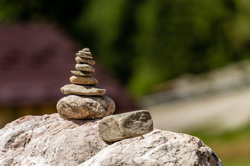 Pile of rocks stone in Bucegi mountains, Bucegi National Park, Romania. Zen concept