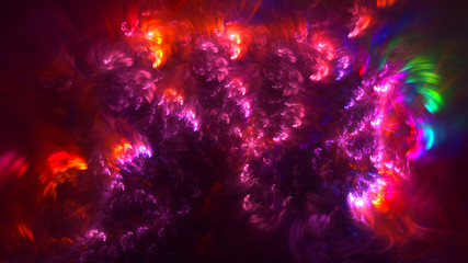 3D rendering multicolored abstract fractal