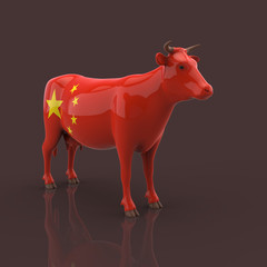 Cow concept - 3D Illustration