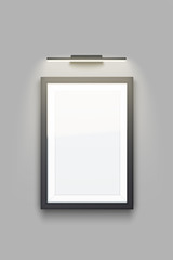 Mockup Picture and square frame with light