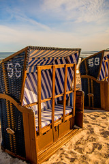 beach chairs at the Baltic Sea in Poland