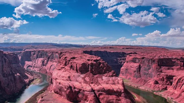 Time Lapse - Cloudscape over Horseshoe Bend in Page of Arizona - 4K