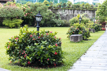 Traditional spanish garden at Intramuros