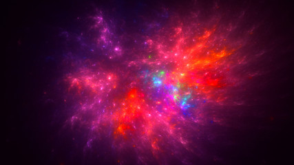 Fototapeta premium Grafika trójwymiarowa wielokolorowe streszczenie fraktalna