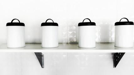  Set of white cans for biscuits and cookies