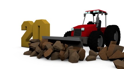 3D animation destruction dates of 2019 and cleaning of debris by a bulldozer. 2020 replaced the destroyed one.