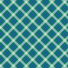 Green and Blue Gingham pattern. Texture from squares for - plaid, tablecloths, clothes, shirts, dresses, paper, bedding, blankets, quilts and other textile products. Vector illustration EPS 10