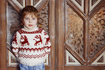 Portrait of a boy in a Christmas.