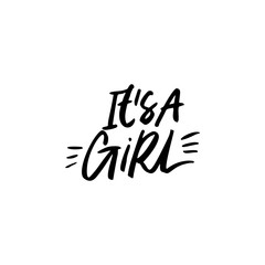 It is a girl black ink lettering