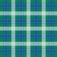 Green and Blue Gingham pattern. Texture from squares for - plaid, tablecloths, clothes, shirts, dresses, paper, bedding, blankets, quilts and other textile products. Vector illustration EPS 10