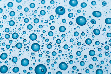 Blue water drops background