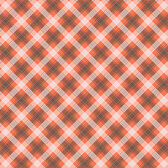 Orange Gingham pattern. Texture from squares for - plaid, tablecloths, clothes, shirts, dresses, paper, bedding, blankets, quilts and other textile products. Vector illustration EPS 10