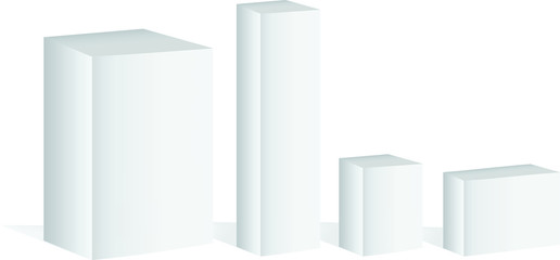 Box packaging/mock up templates on a transparent background