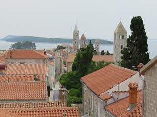 view of old town of rab croatia