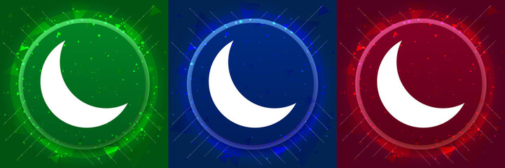 Fototapeta na wymiar Crescent half moon icon elegant modern design abstract buttons set illustration