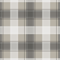 Grey Gingham pattern. Texture from squares for - plaid, tablecloths, clothes, shirts, dresses, paper, bedding, blankets, quilts and other textile products. Vector illustration EPS 10