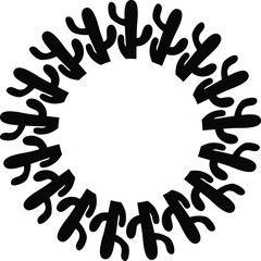 Cactus Split and Circle Monogram Vector Silhouette 