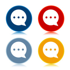 Comment icon trendy flat round buttons set illustration design