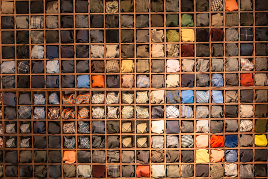 wall of colerfull ties