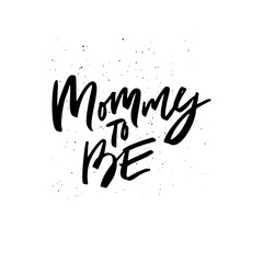 Mommy to be brush stroke inscription script black