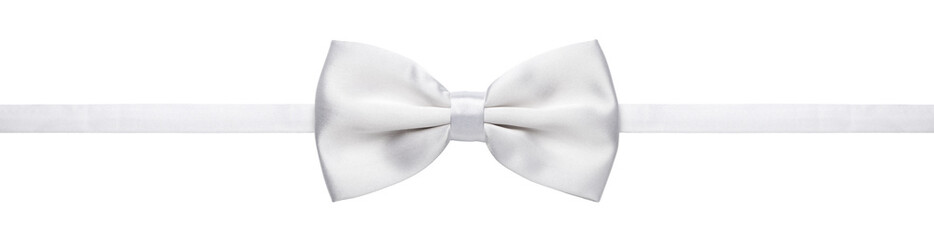 White bow tie isolated on white background
