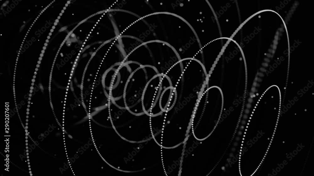 Poster abstract signal or radar waves in slow motion with 3d effect, seamless loop. animation. rings of dif